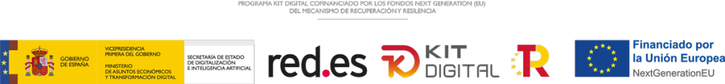 Logotipos de red.es, Fondos NextGeneration y Plan de recuperación transformación y resiliencia